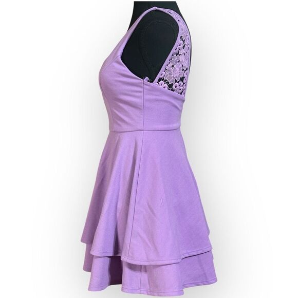 NWOT City Triangles Womens Lavender Two-Tiered Mini Dress Size XS Juniors - Picture 2 of 6